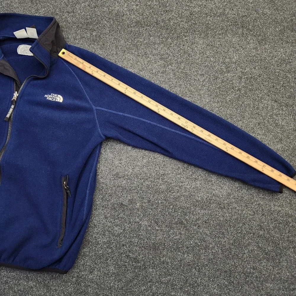 Vintage The North Face Men's Medium Blue Fleece Full Zip Pockets Polartec Fleece